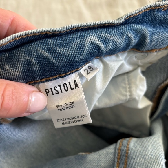 Pistola Light Wash Denim with Raw Hem and Distressed Details Vintage Feel Sz 28 - Picture 7 of 12